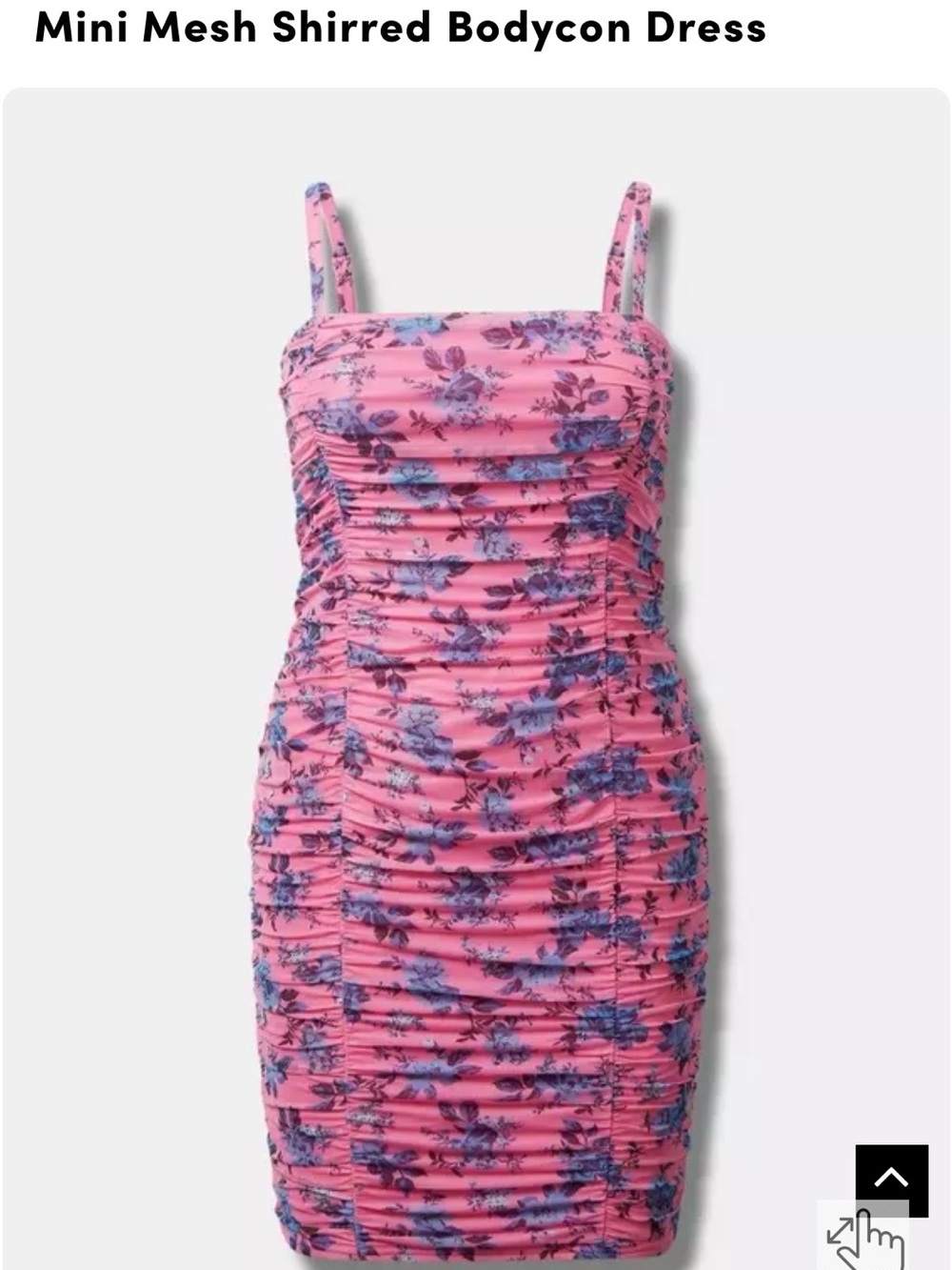 TORRID NWT Pink Floral Ruched Mesh Bodycon Mini Dress SZ 2 18 20